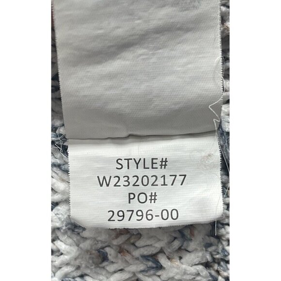 PrAna Abelle Sweater Tunic Sz M Turtleneck Blue White Organic Cotton Ombré Knit - Picture 7 of 7